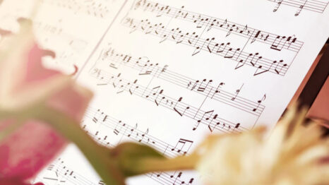 Sheet music on a stand